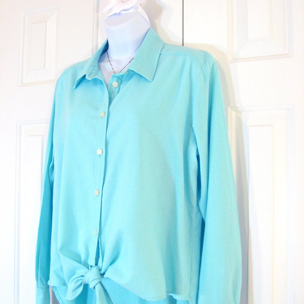 LOFT | Linen Blend Tie Front Shirt - Picture 5 of 10